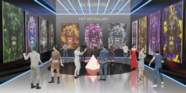640 nft art gallery on metaverse avatar legs nftprojects 3d illustrations