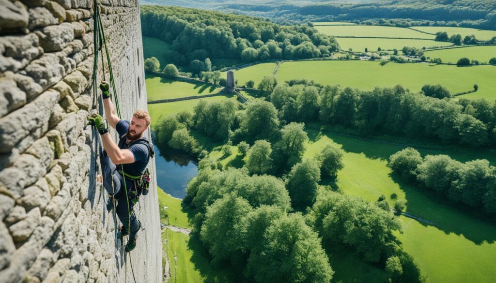 Eivor Climbing Strategies at Saint Albanes Abbey